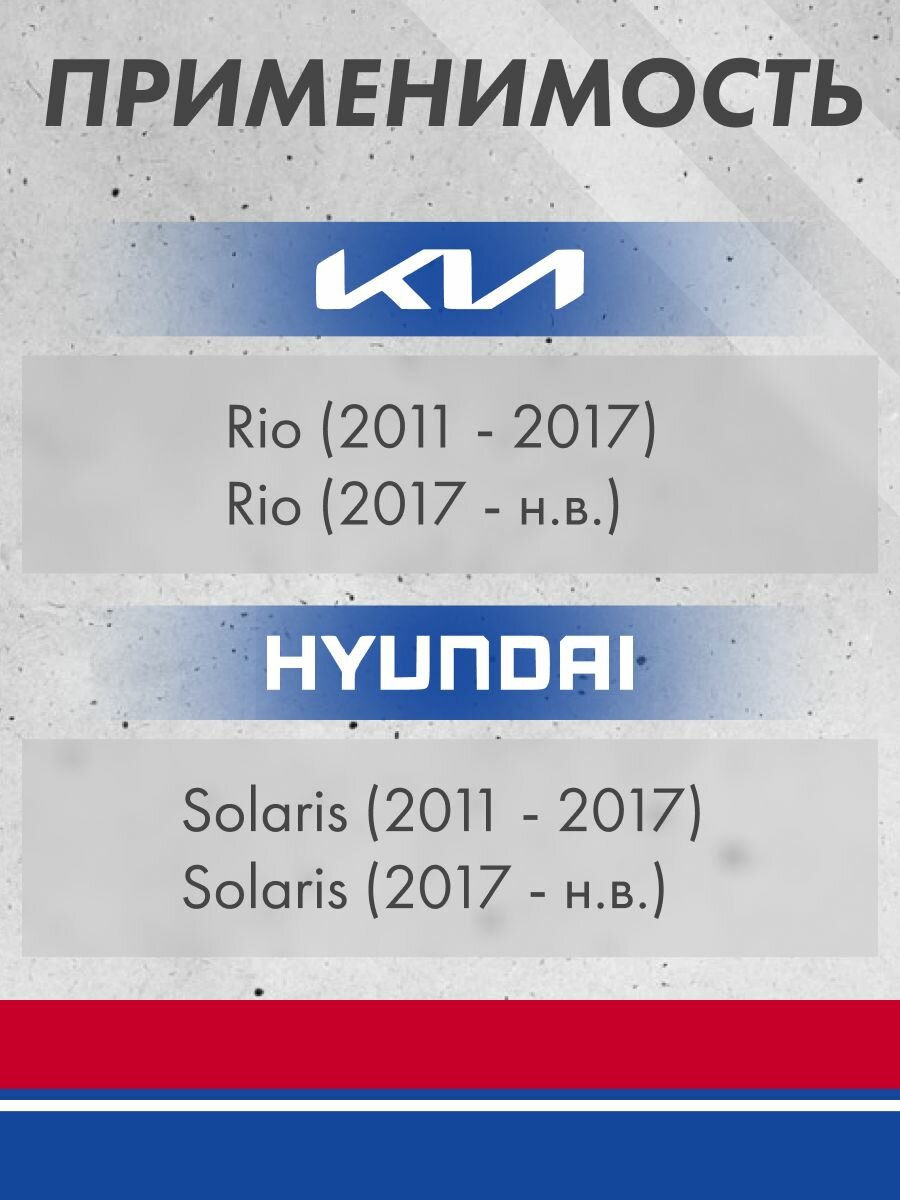 Комплект передних и задних тормозных колодок GRIFF TECH Hyundai Solaris (2010 - 16) / Kia Rio (2011 - 16) 581011RA00 — фото 1