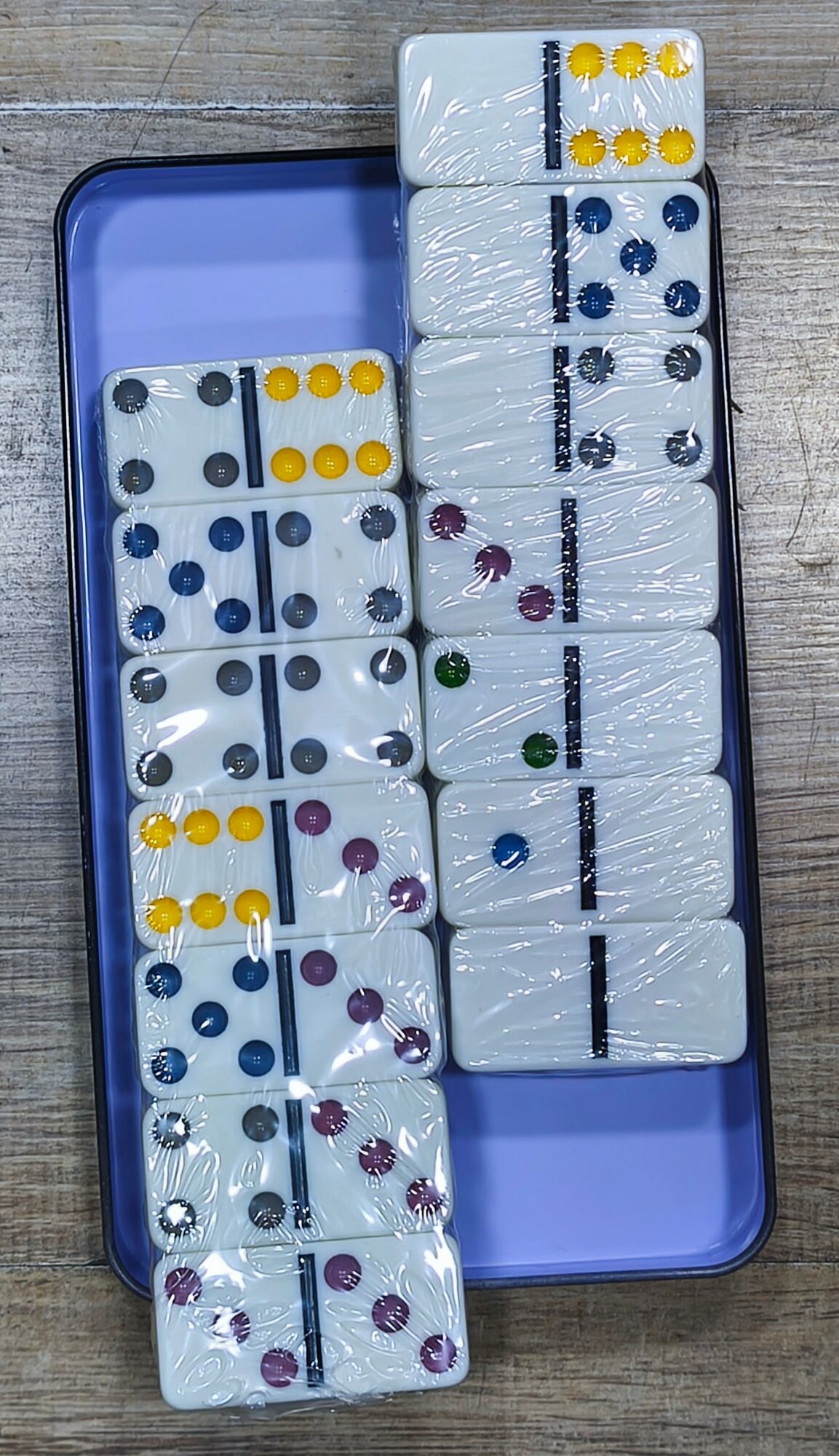 Настольная игра Double Six "Color Dot", домино, 28 костей, современный дизайн — фото 1