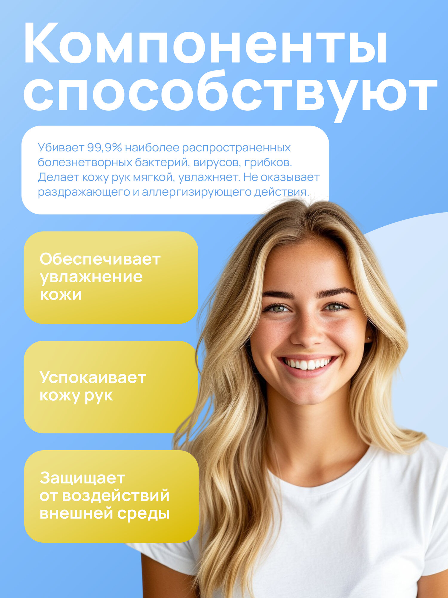 Санитель гель для рук без отдушки с витамином Е 250мл — фото 1