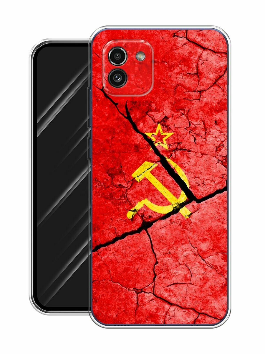 Чехол на Samsung Galaxy A03 / Самсунг Галакси А03 с принтом "СССР" — фото 1
