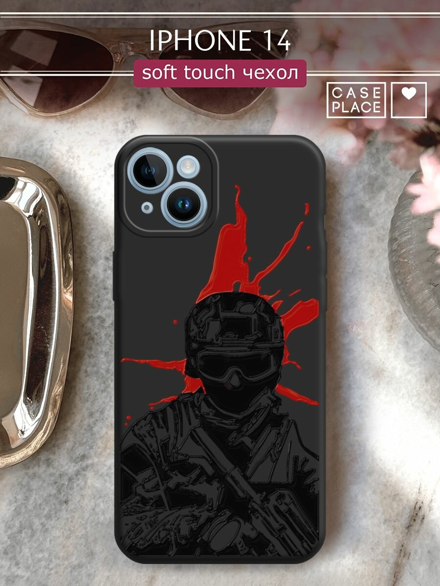 Чехол на Apple iPhone 14 / Айфон 14 с принтом "Воин 2"