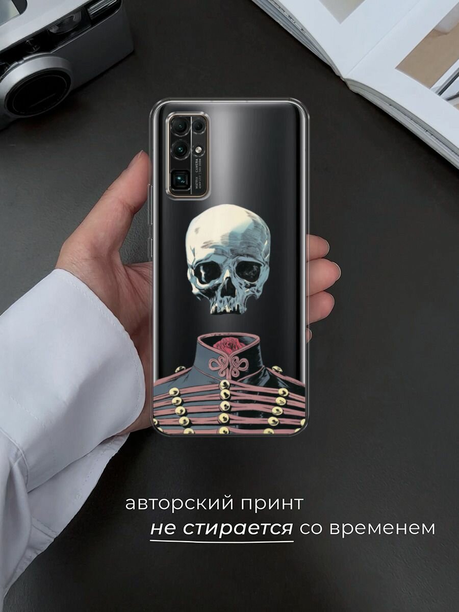 Силиконовый чехол на Honor 30 / Хонор 30 с принтом "Гусар", прозрачный — фото 1
