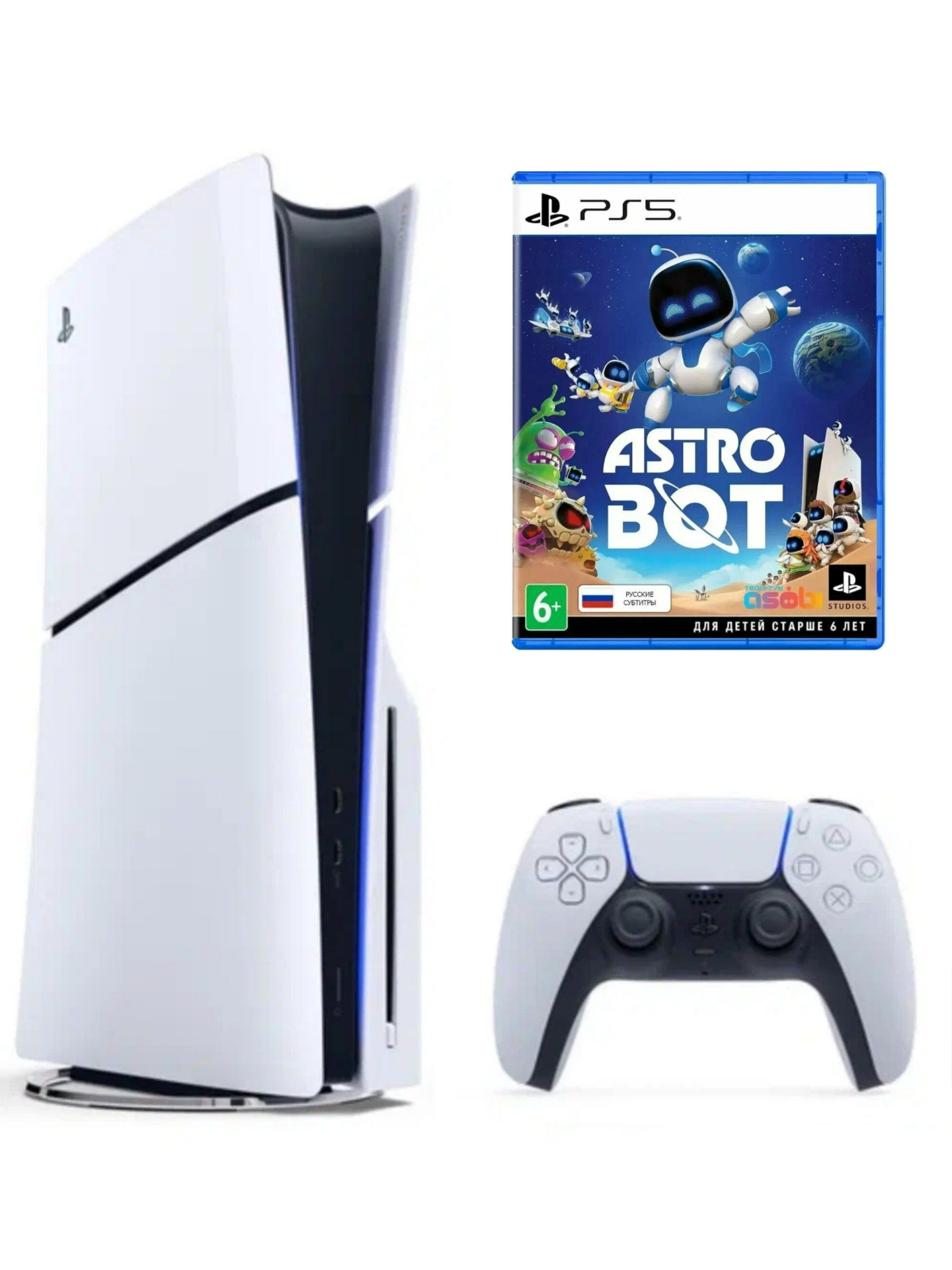 Игровая приставка Sony PlayStation 5 Slim, с дисководом, 1000 ГБ SSD, игра AstroBot