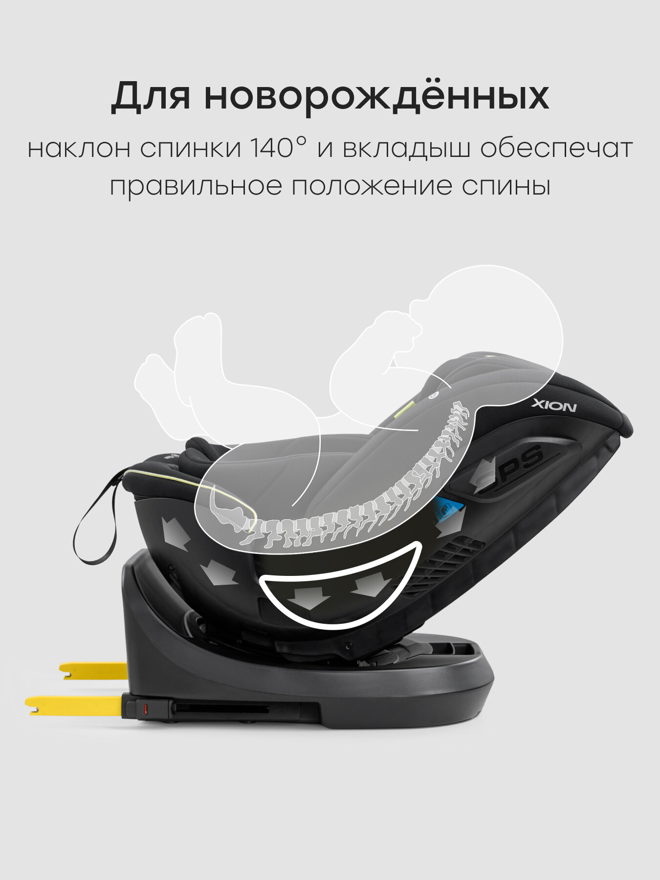 Детские Автокресла Xiaomi Автокресло детское поворотное на 360, Xion Happy Baby, группа 0+/1/2/3 (до 36 кг), i-size, Isofix с базой, черный