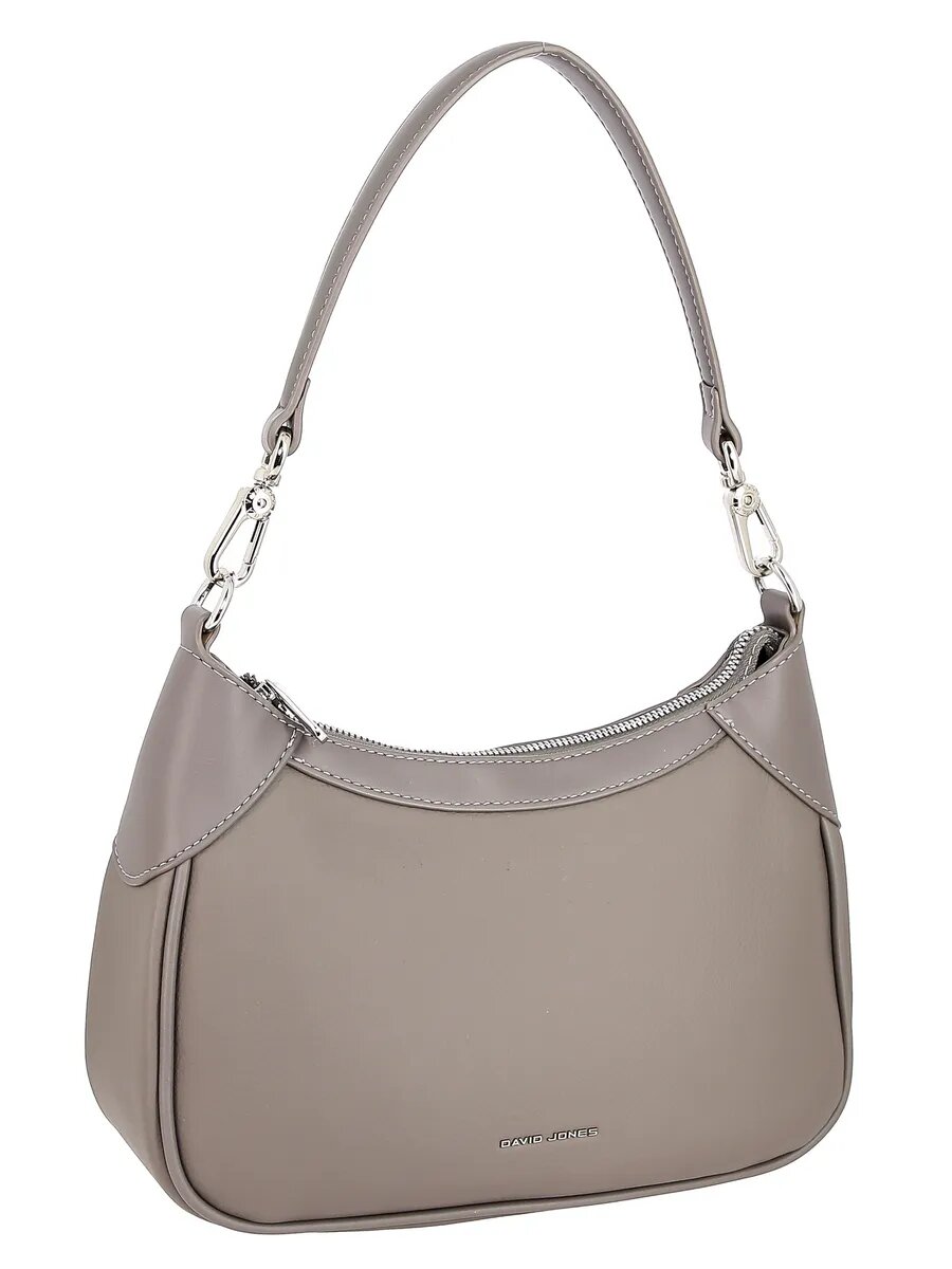 Сумка хобо DAVID JONES, серо-коричневый — фото 1