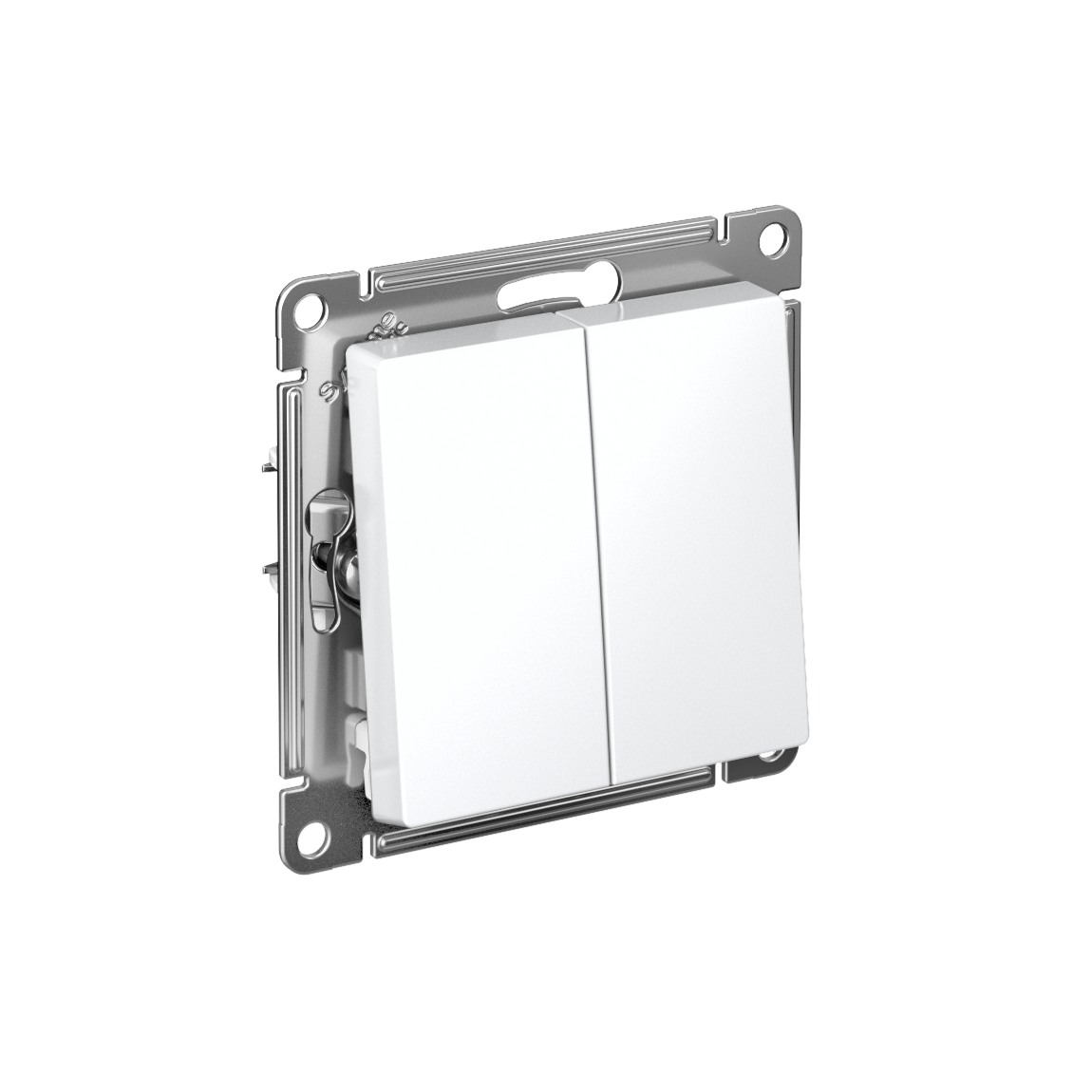 ATN000151 ATLASDESIGN 2-клавишный выключатель, сх.5, 10АХ, механизм, белый