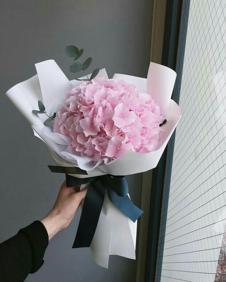 Букет - комплимент из нежно-розовой гортензии «Любовь гортензии»