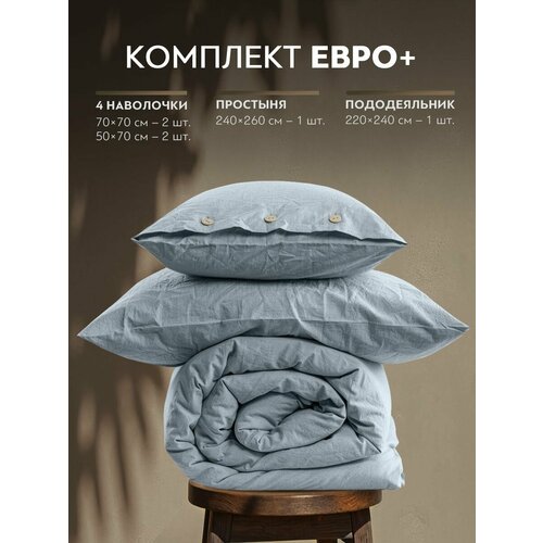 фото Смоген голубой кпб 220х240-1/240х260-1/50х70-2/70х70-2, 6 пр, хл. prime prive
