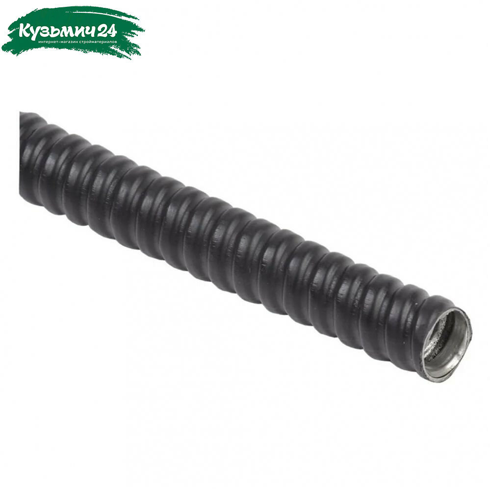 Металлорукав Р3-ЦП-10 мм CMP10-10-050 в ПВХ для защиты кабелей черный 1 м