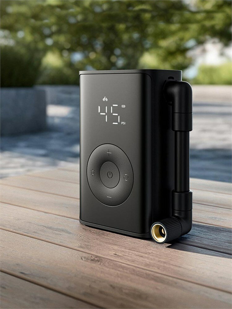 Изображение Xiaomi Умный электрический насос компрессор Xiaomi Mijia Portable Inflator Automatic Stop Lighting MJBXCQBQW BHR088PCN Черный