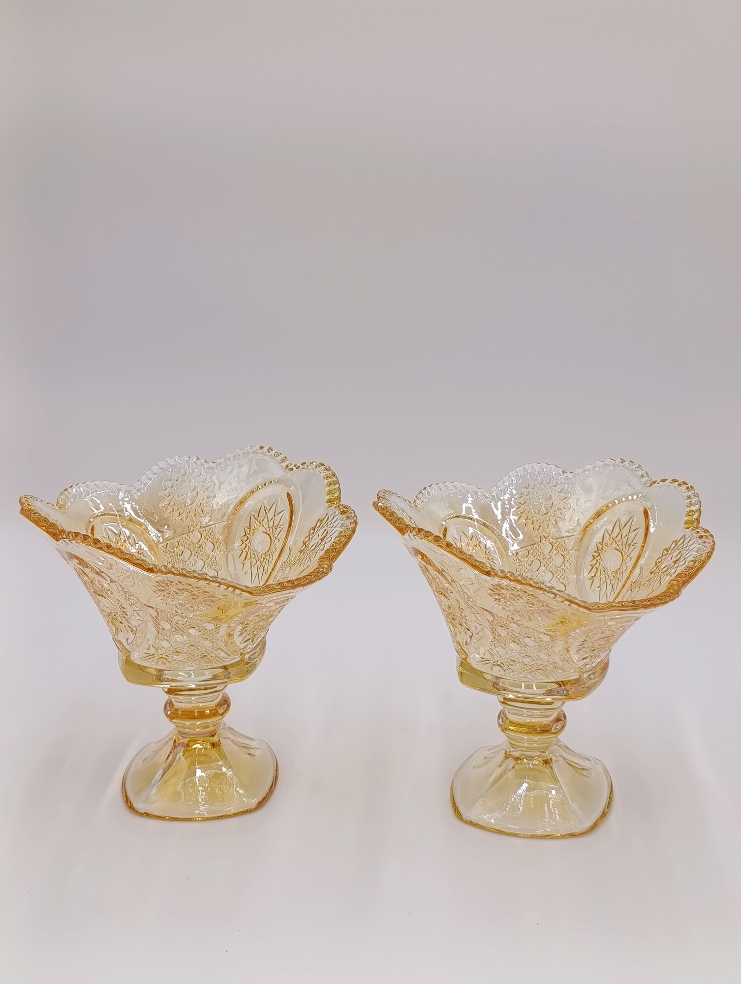 Набор креманак GOLD Glass Wear Series XM 1551-2, стекло, золотистый, 300 мл, 2 шт. — фото 1