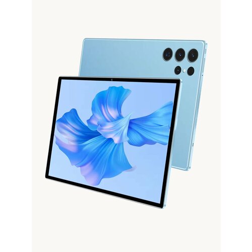 Планшет с клавиатурой 10.1 дюйма, планшет с сим картой, 6 GB RAM, 128 GB ROM, Android 12, 3000x1440, bluetooth, wifi, LTE, русская клавиатура, синий