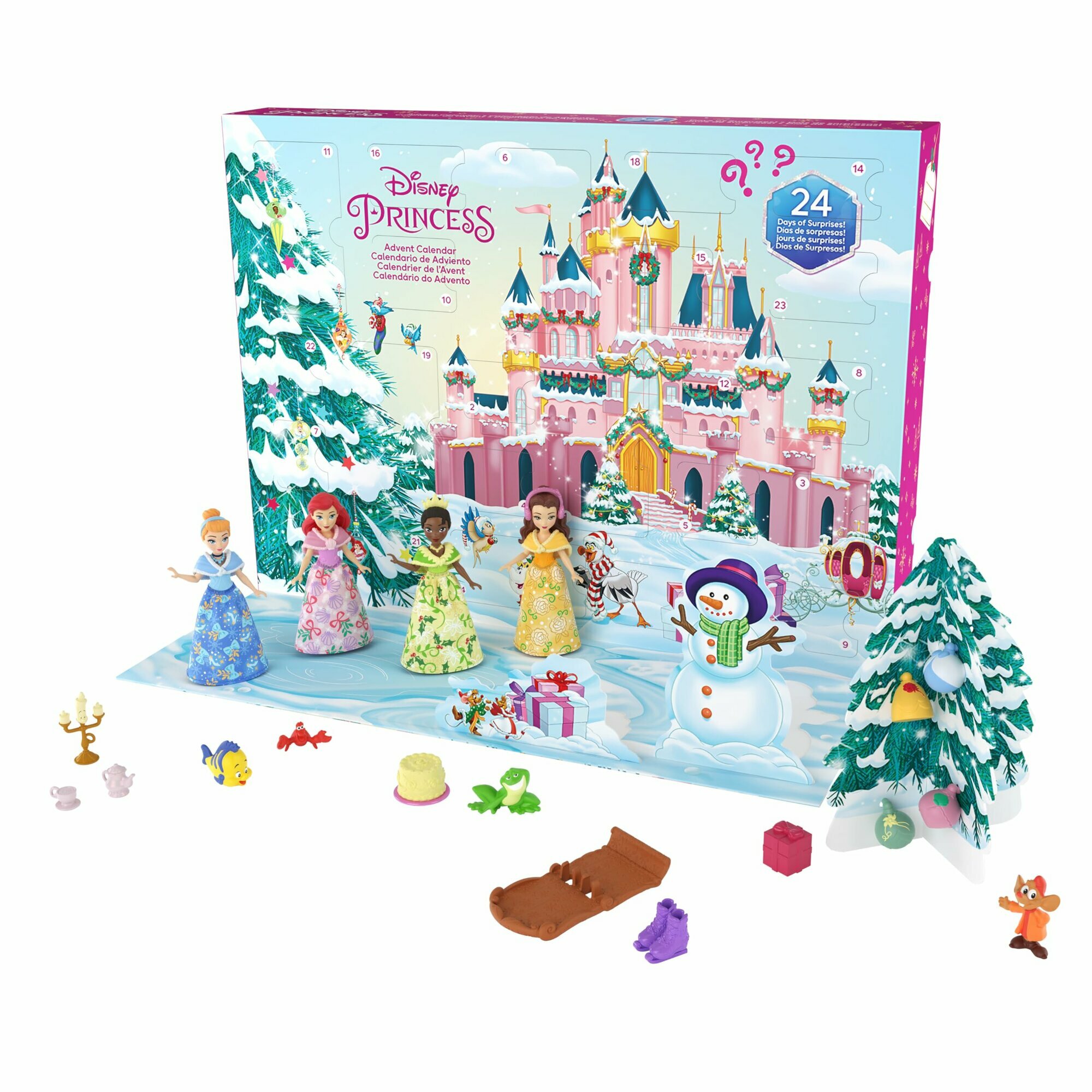 Mattel Disney Princess Адвент-календарь Принцессы с куклами и аксессуарами 24 сюрприза JFG79