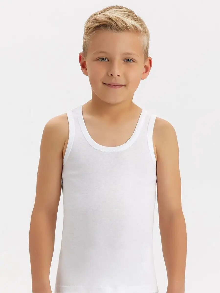 Майка спортивная  7-8, комплект из 2 шт., размер 7-8, 001 белый — фото 1