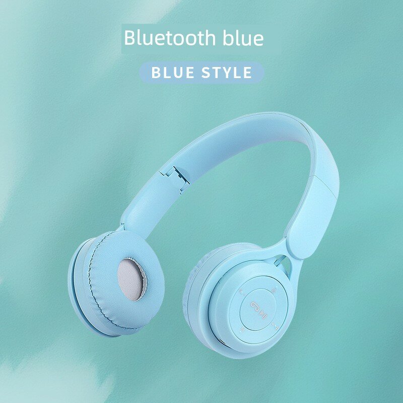 Беспроводные наушники Bluetooth 5.0 с проводным режимом и поддержкой SD-карты - синие Универсальная совместимость с