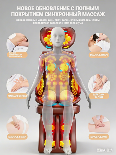 Изображение товара Массажный коврик "FLOW", 6 зон, 6 режимов массажа, подогрев, 2 уровня интенсивности