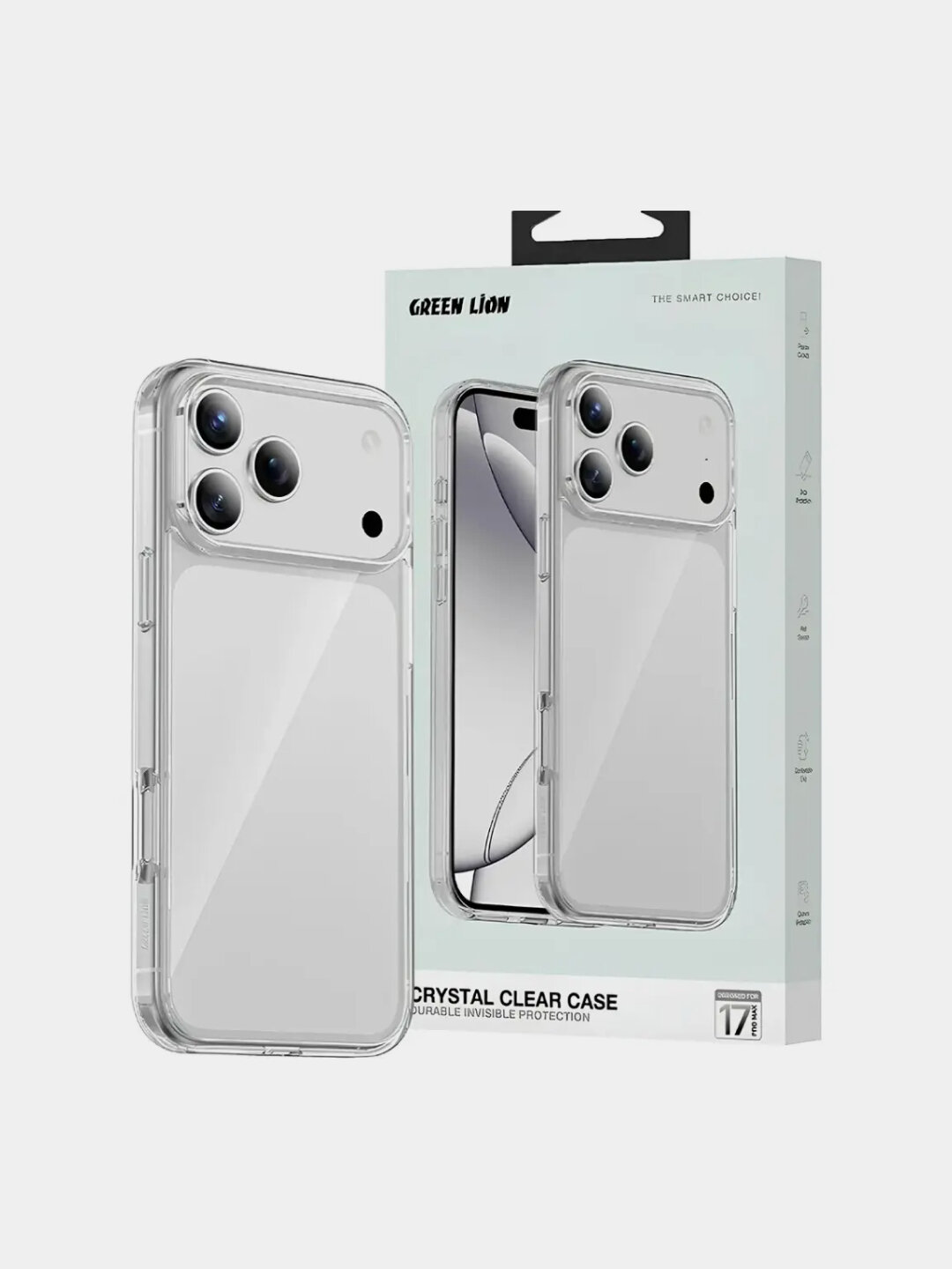 Прозрачный чехол Green Lion Crystal Clear, iPhone 17 PRO, PRO MAX — фото 1