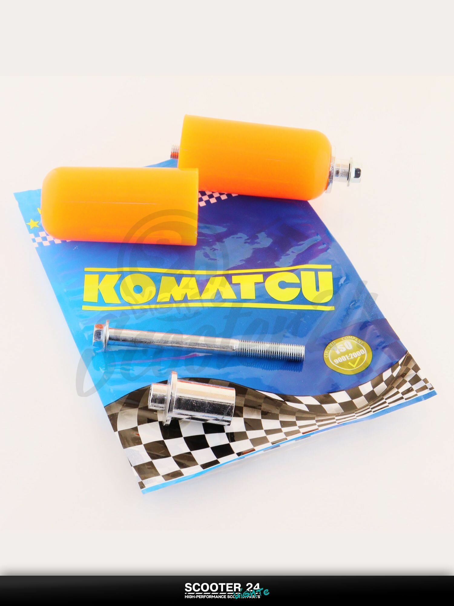 Отбойники универсальные на мототехнику / мотоцикл / эндуро / мопед / скутер (оранжевые) "KOMATCU"