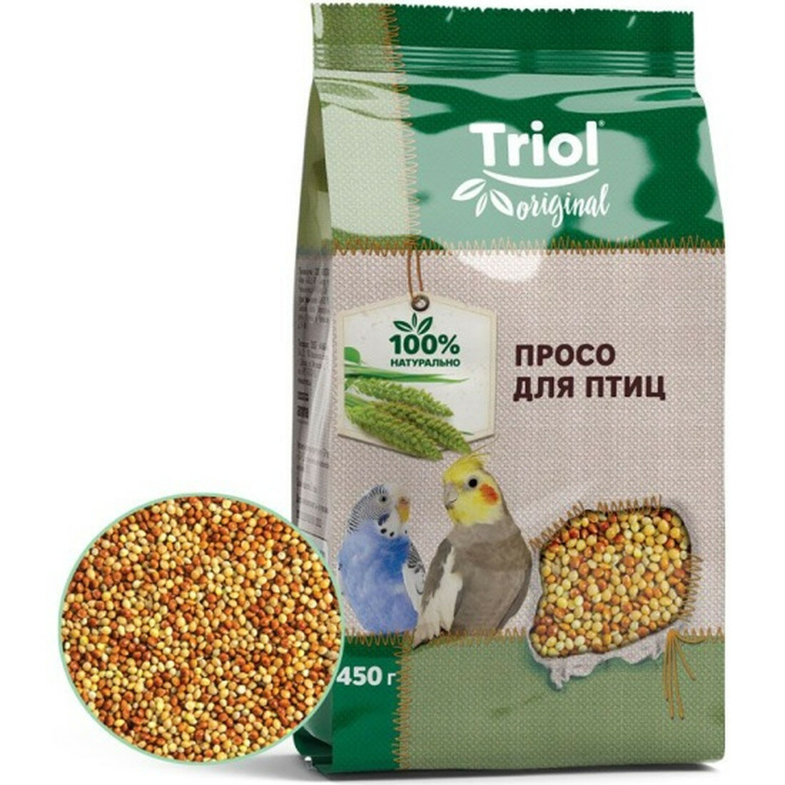 Корм Triol Original для всех видов птиц просо 450 г