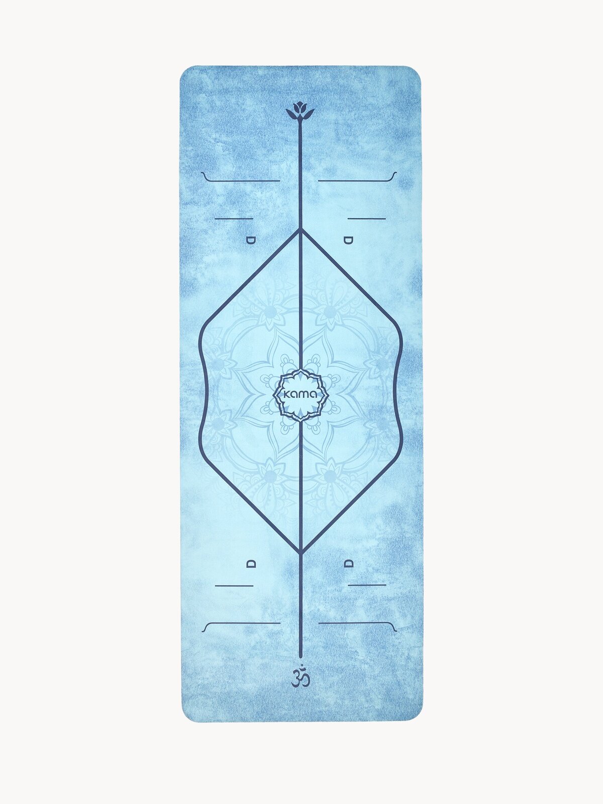 Коврик для йоги спортивный, каучук, микрофибра, голубой