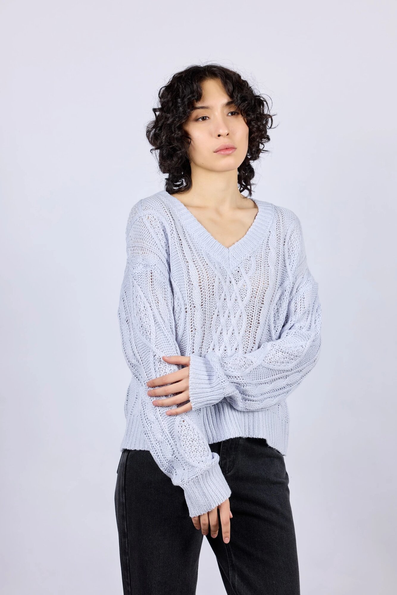 Свитер Selfie, размер S, , голубой — фото 1