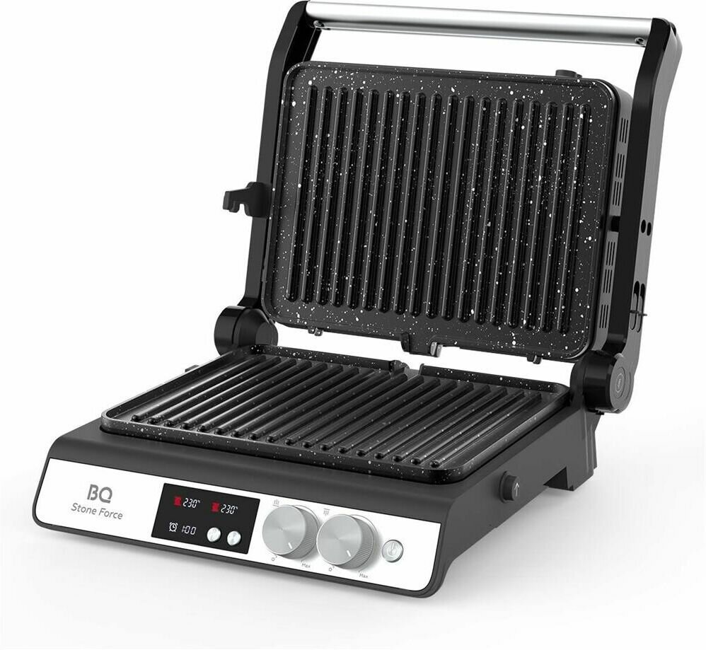 Гриль электрический для дома электрогриль GR3002 Black-Steel черный матовый, черный, серебристый