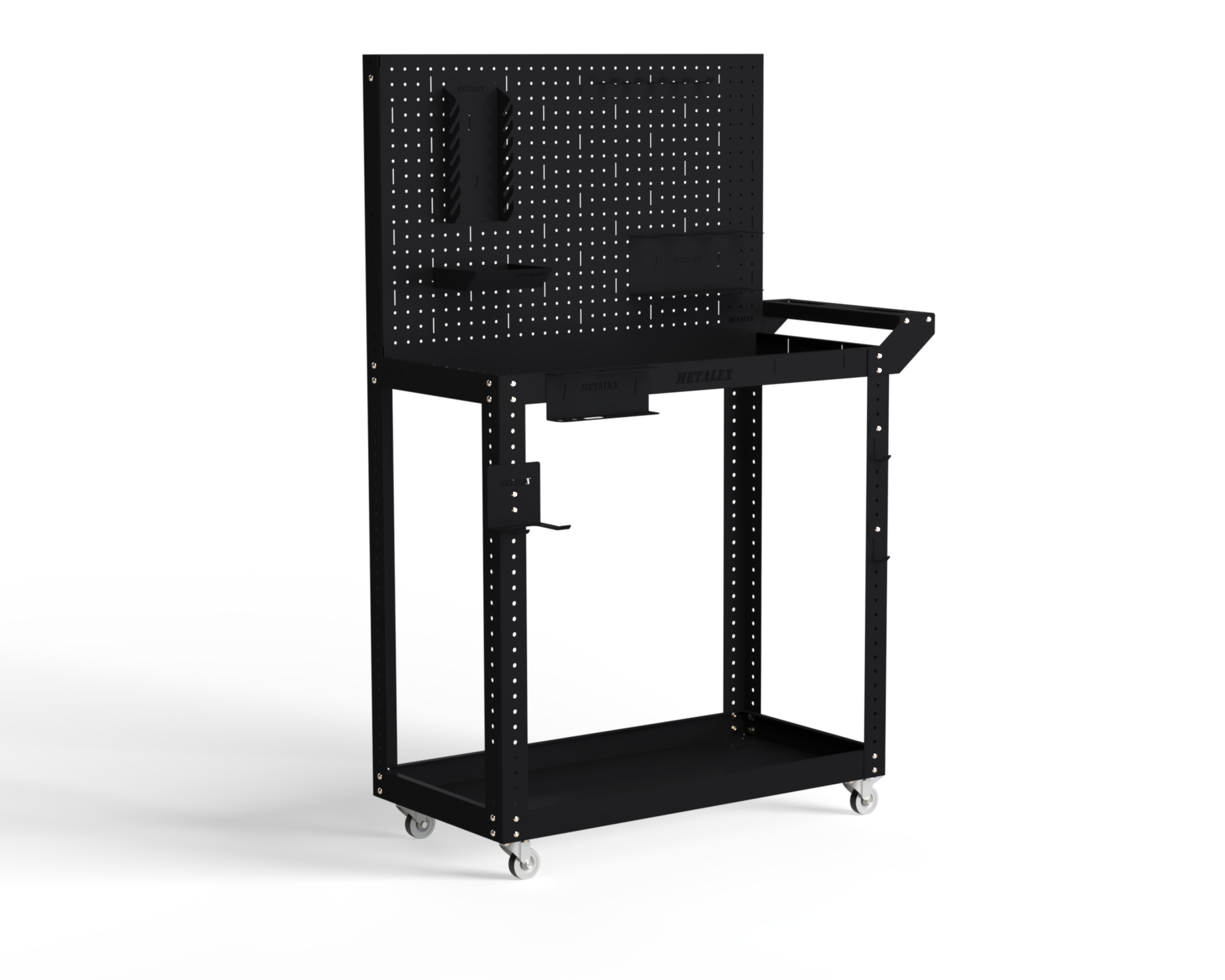 Тележка инструментальная Metalex Тип 4 800х400х800 2-е полки (черный)