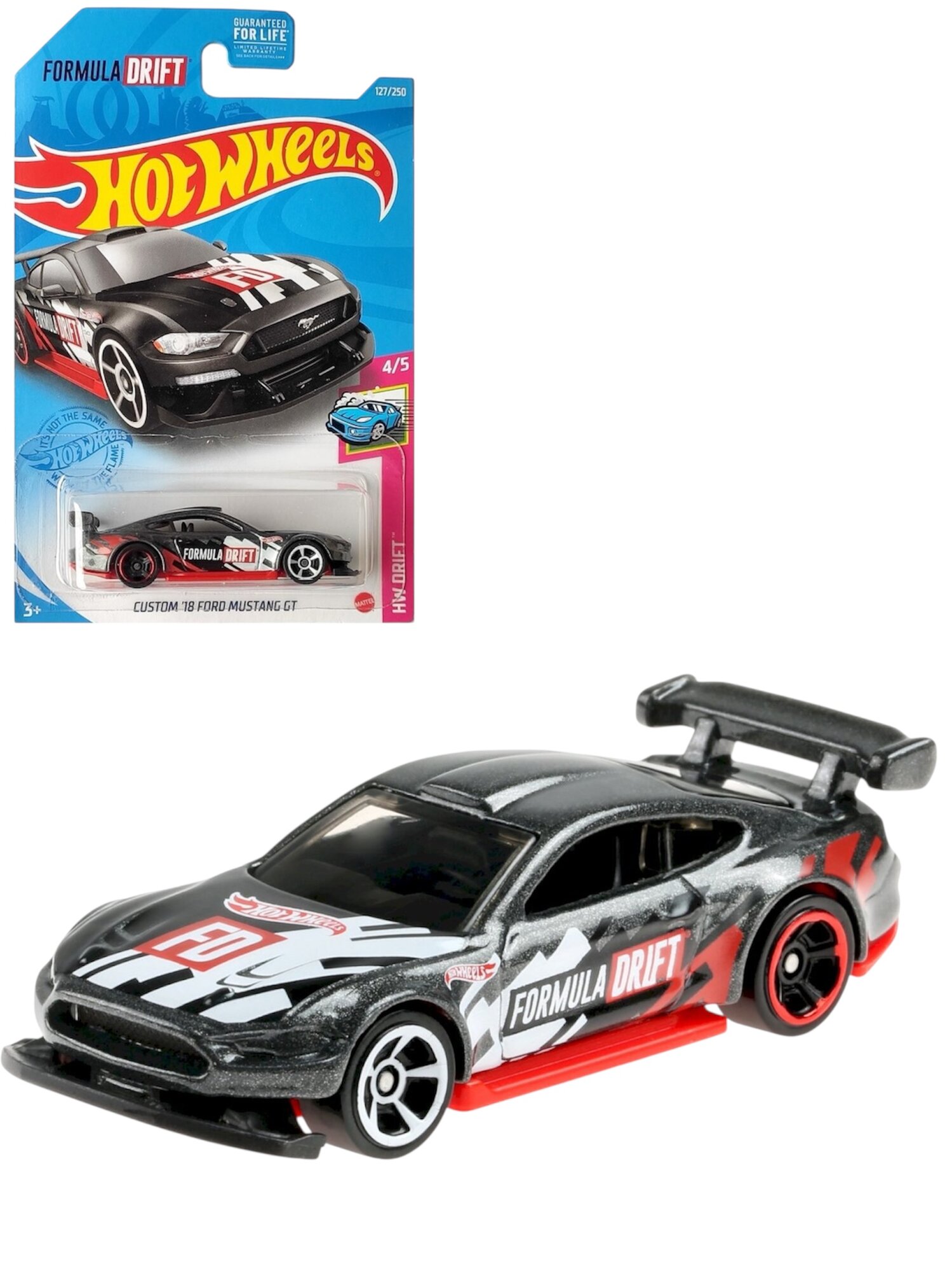 Машинка Hot Wheels FORD Mustang GT Drift Car, коллекционная, метал/пластик, 1/64 длина 7 см