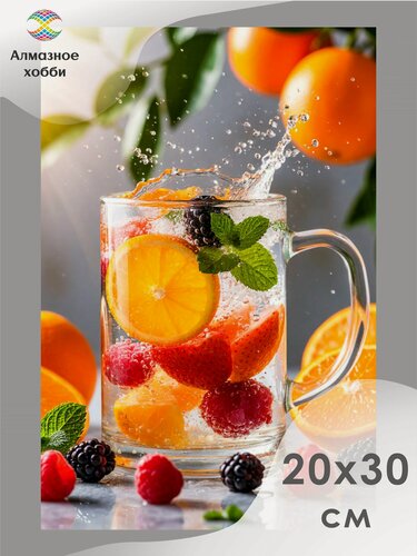 Изображение товара Алмазная мозаика Фруктовый коктейль 20х30 без подрамника