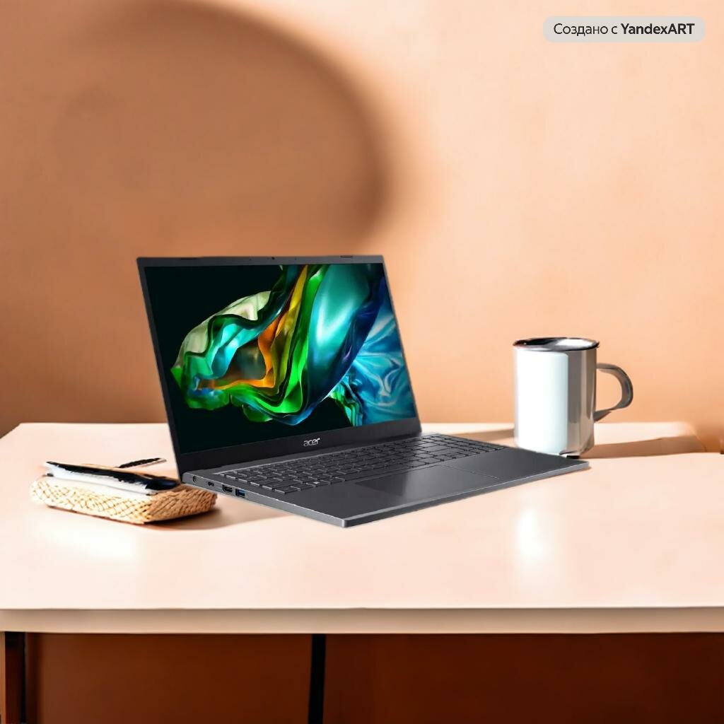 Ноутбук Acer Aspire – Core i3-1315U, 15.6" FHD IPS, 8ГБ, 512ГБ SSD, Интегрированная графика, DOS