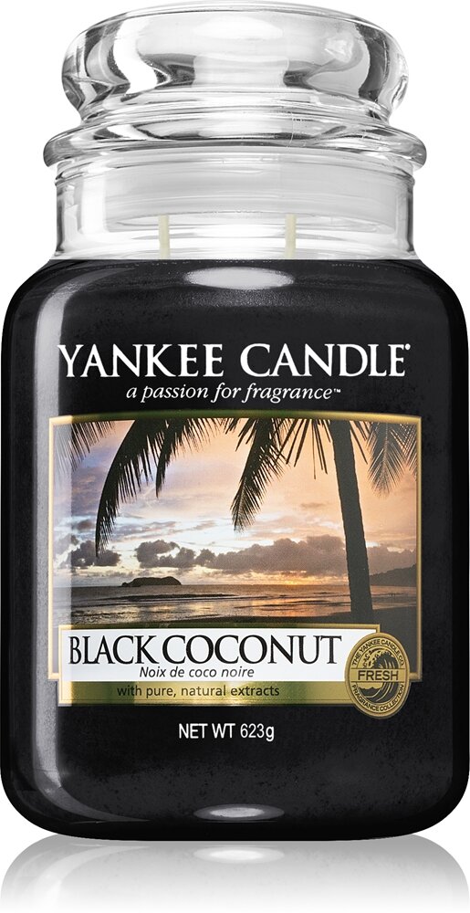 Ароматическая свеча Yankee Candle Black Coconut с экзотическим запахом кокоса и ананаса для уюта и расслабления