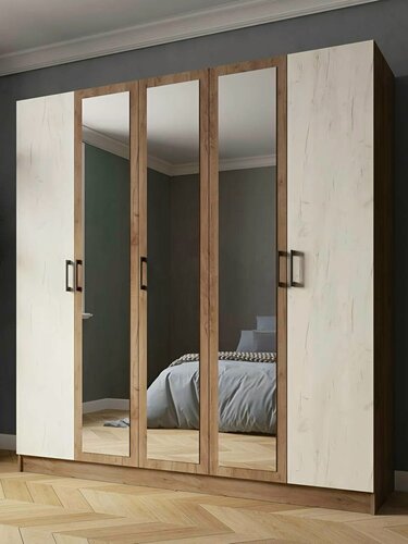 Изображение товара Шкаф вегас 2000х2200х520 мм дуб крафт табачный/дуб крафт белый, для дома, дачи, офиса