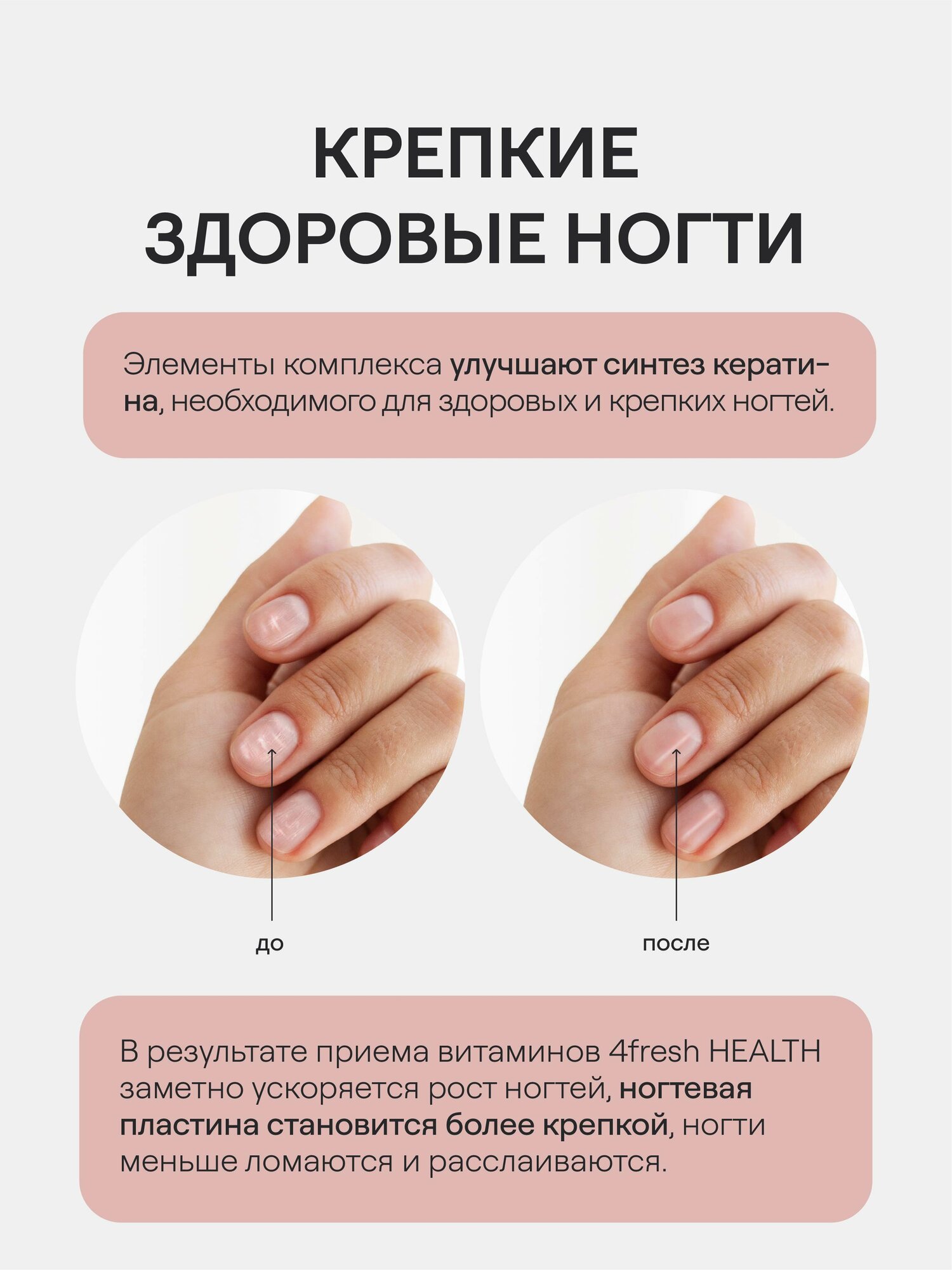 Изображение Кожа, ногти, волосы комплекс 4FRESH health, витамины для женщин, 60 таблеток