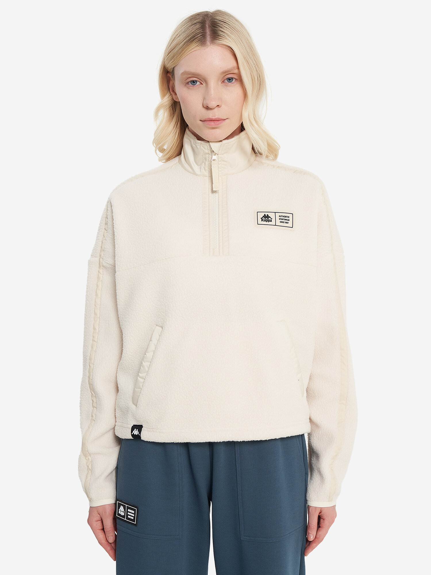 Джемпер Kappa Authentic Women's Fleece Halfzip Jumper, размер 50-52, песочный — фото 1