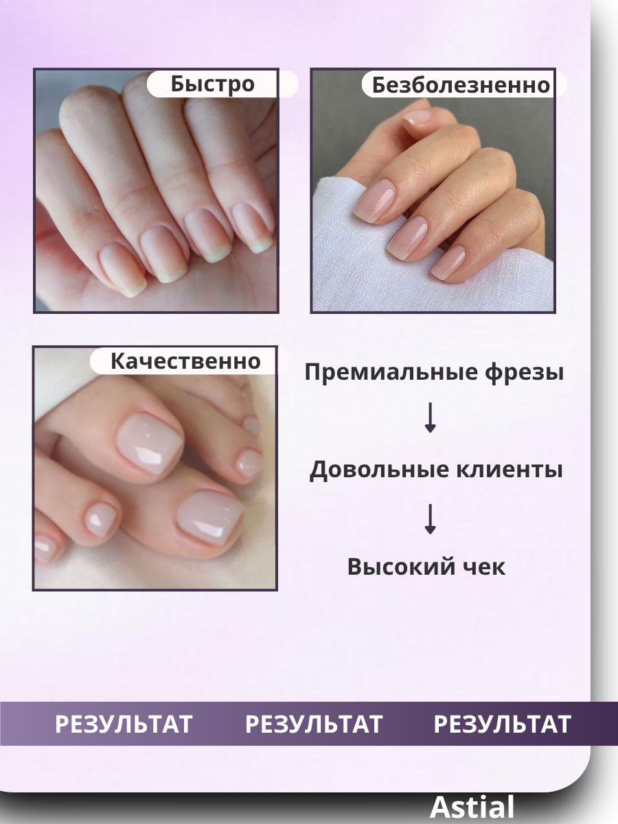 Фрезы Astial Пламя Удлиненное для маникюра и педикюра, 3 штуки в упаковке, диаметр 2,3 см, 806.104.244.514.023 — фото 1