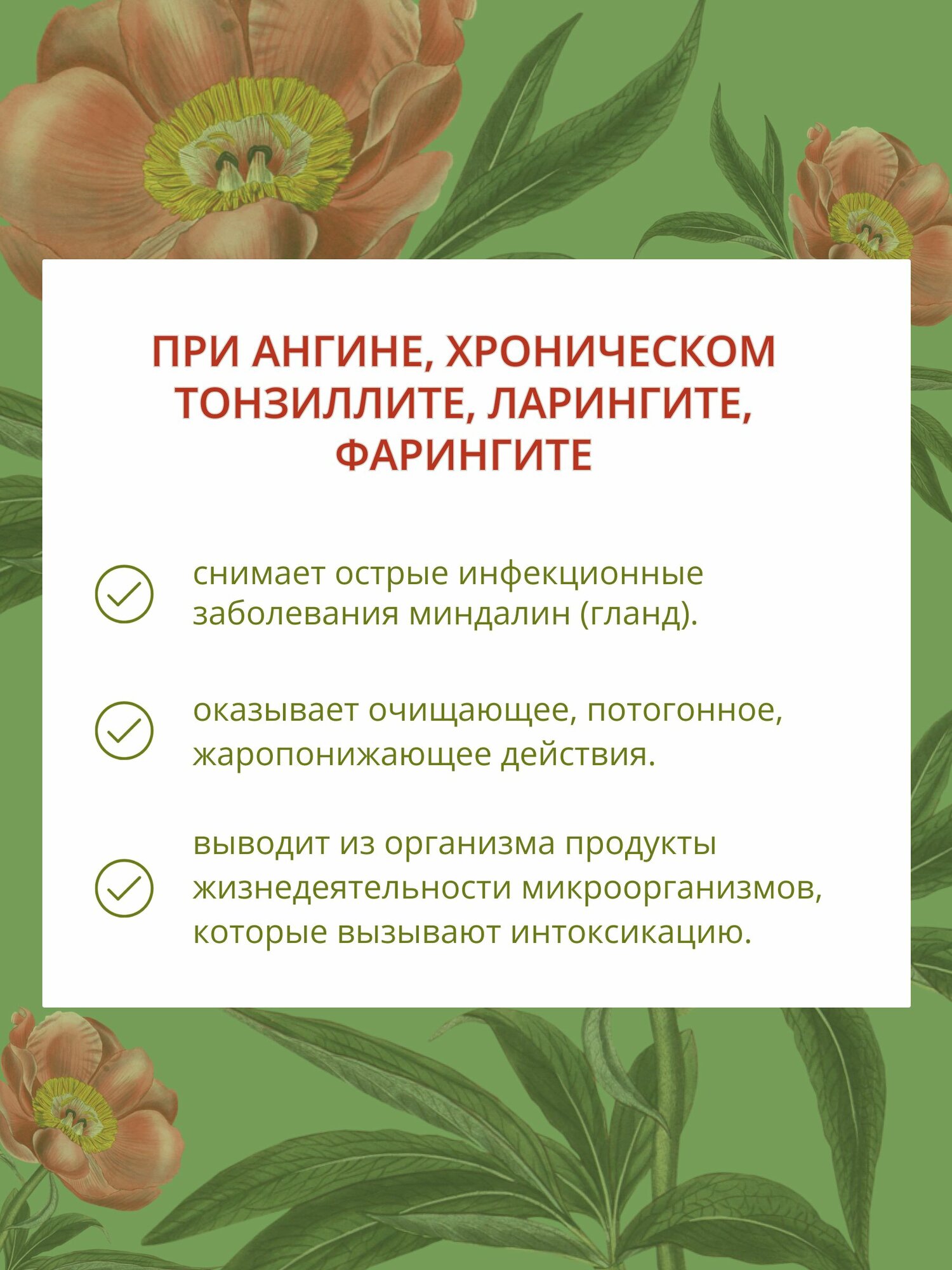 Картинки Травяной сбор № 43 чай при ангине, тонзиллите, ларингите, от боли в горле