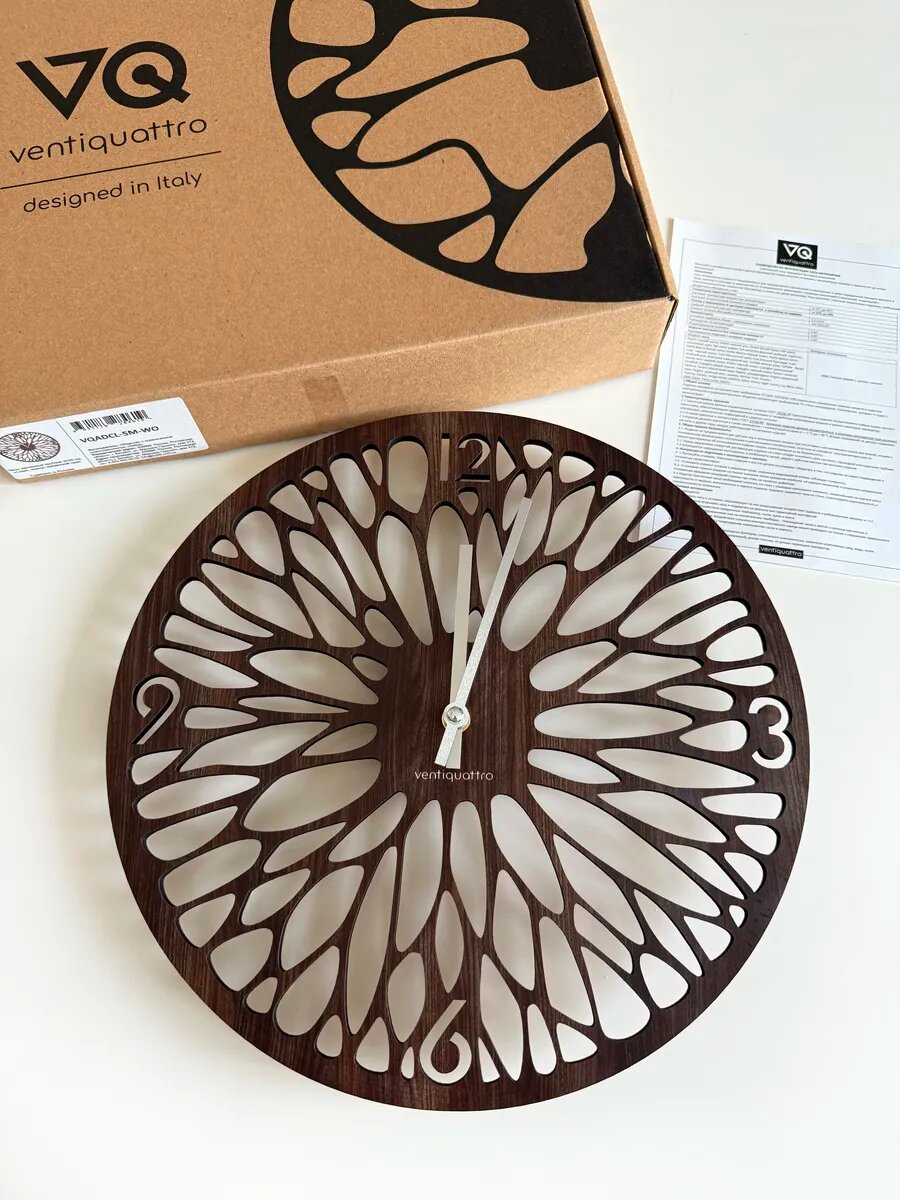 Часы настенные интерьерные деревянные дизайнерские 33.5 см.