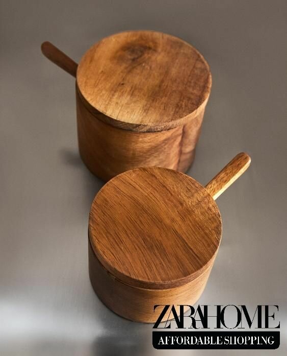 ZARA HOME Сахарница 8 см дерево 1 шт цвет коричневый