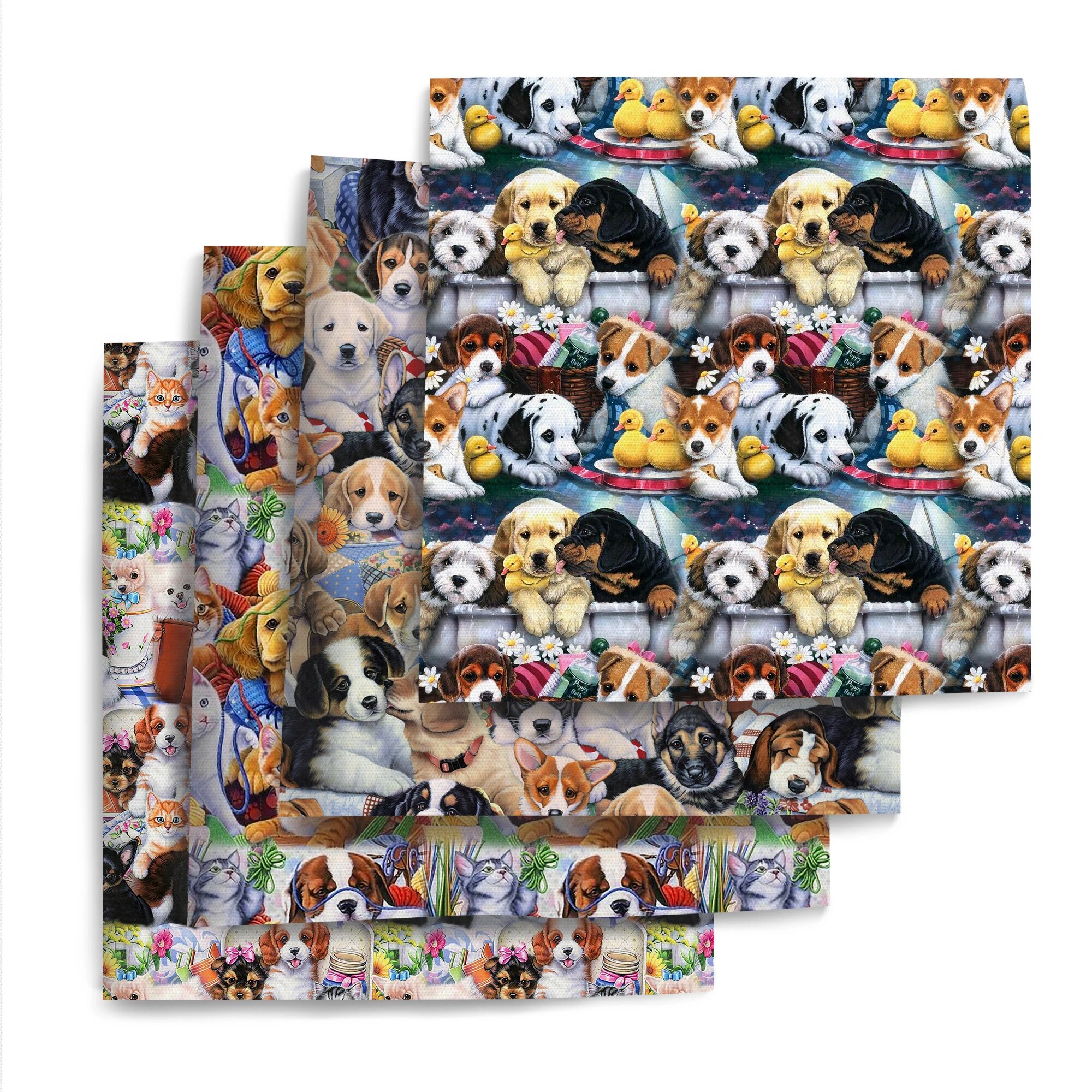 4 шт./компл 1968x177 дюйма (50x45 см) пучок ткани для квилтинга с милым принтом собаки полиэстер хлопок ткань сделай сам ремесленные проекты 1277299001