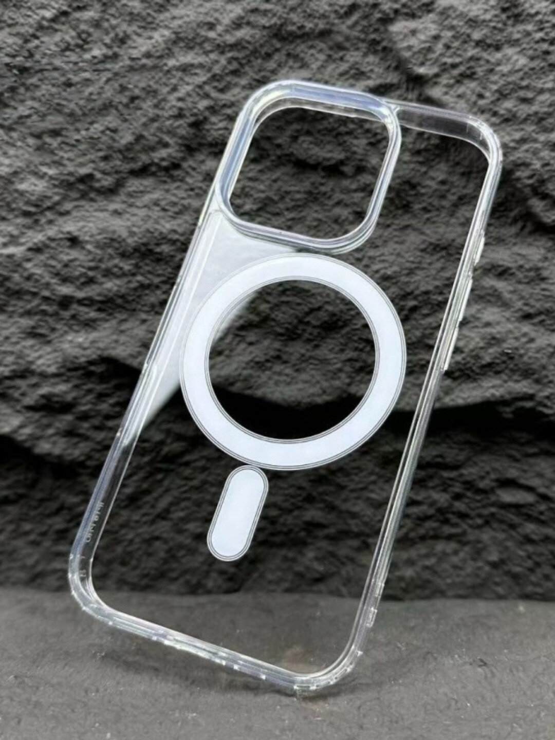 Чехол MagSafe, для iPhone 16 Pro, силикон, прозрачный, защита камеры — фото 1