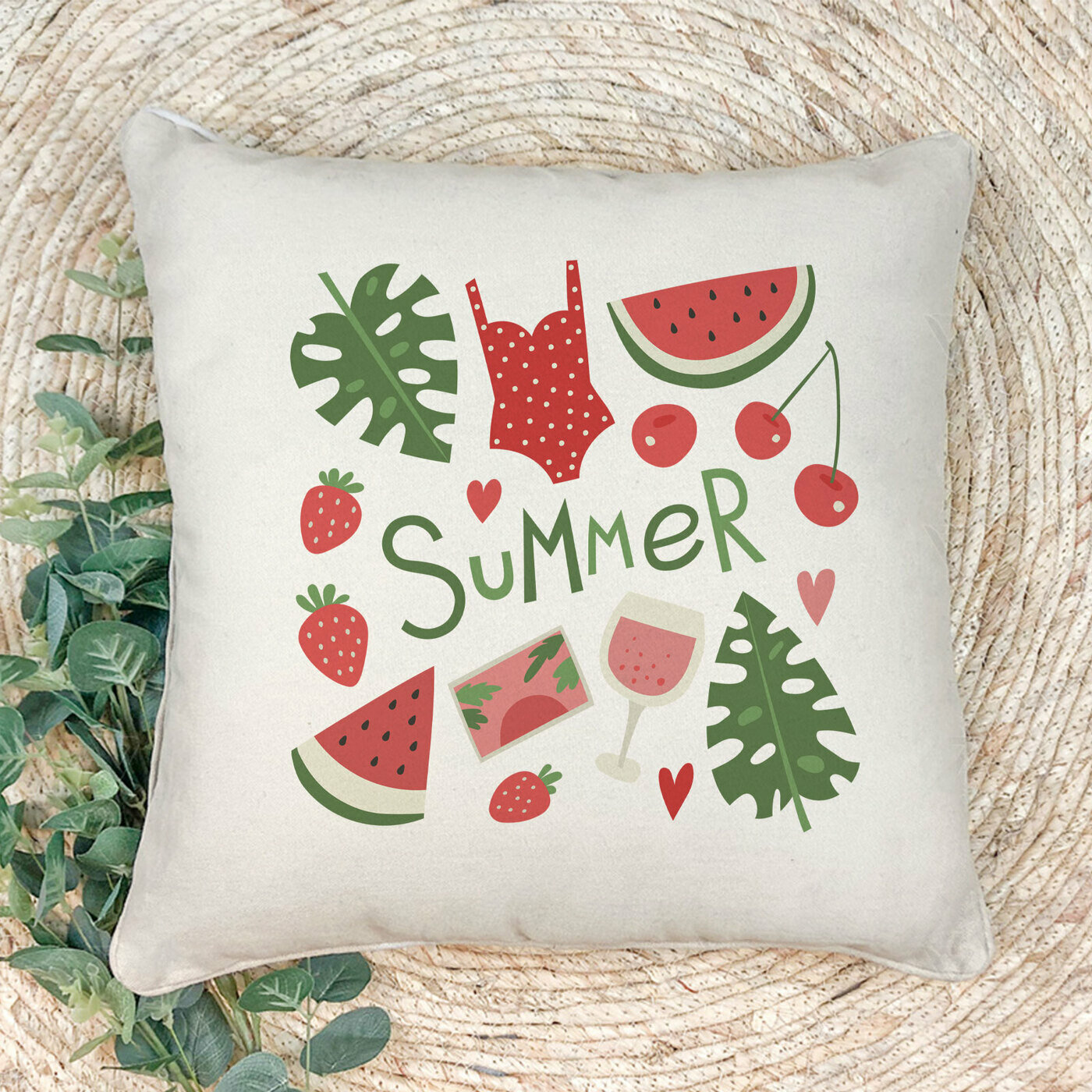 Наволочка для декоративной подушки Gerasim "SUMMER SET", 41х41 см, эко-ткань хлопок/полиэфир