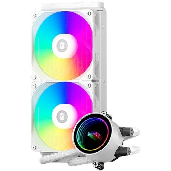 СВО PcCooler DA240 ARGB WH (270W 240mm White Fans 2x120mm 73.6CFM -dBA 1800RPM/ Pump height 55mm 3000RPM)