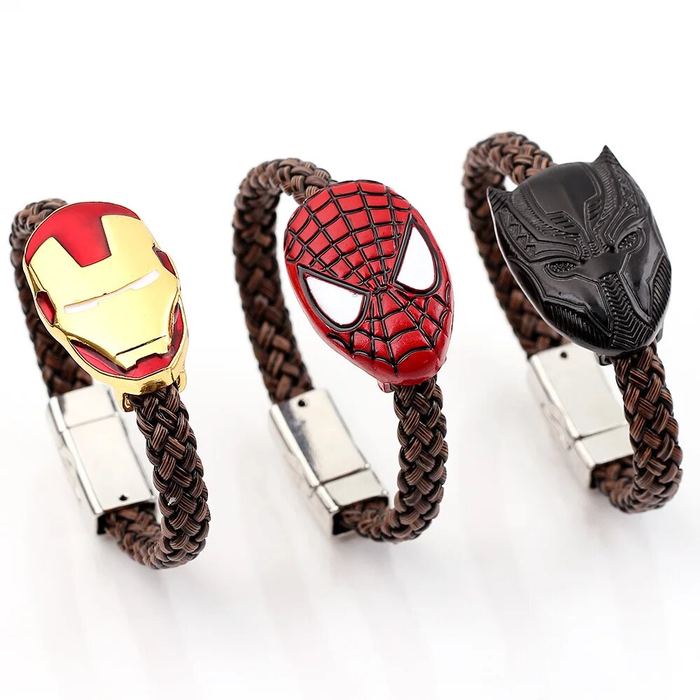 Браслеты Marvels Spiderman, детские аниме-фигурки, браслеты для мальчиков, косплей, классические игрушки, для женщин и мужчин, модные украшения, детский подарок