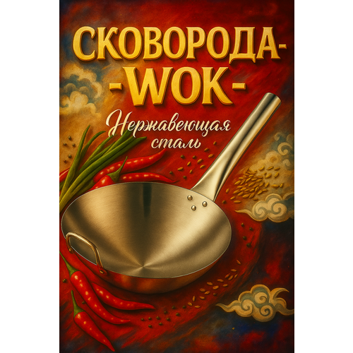 фото Сковорода-вок skyphos chief, нержавеющая сталь, 28 см, серебристый