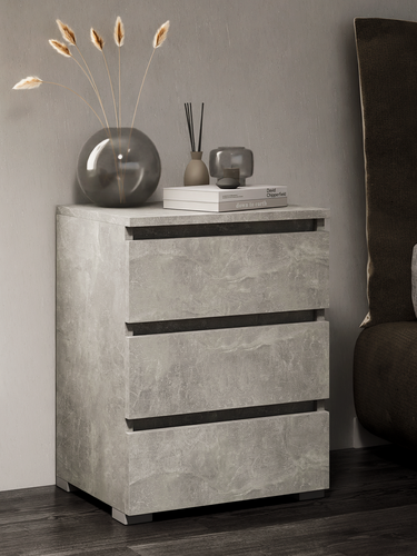 Изображение товара Тумба MFMaster Vitto-49, ЛДСП, 3 ящика, цвет бетон, 40х32х55 см