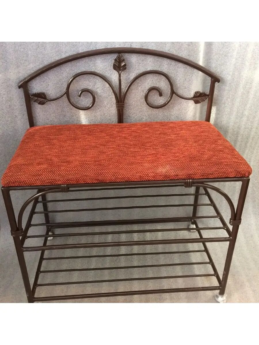 Кованая банкетка №46, Студия кованой мебели Нива, цвет красно-коричневый