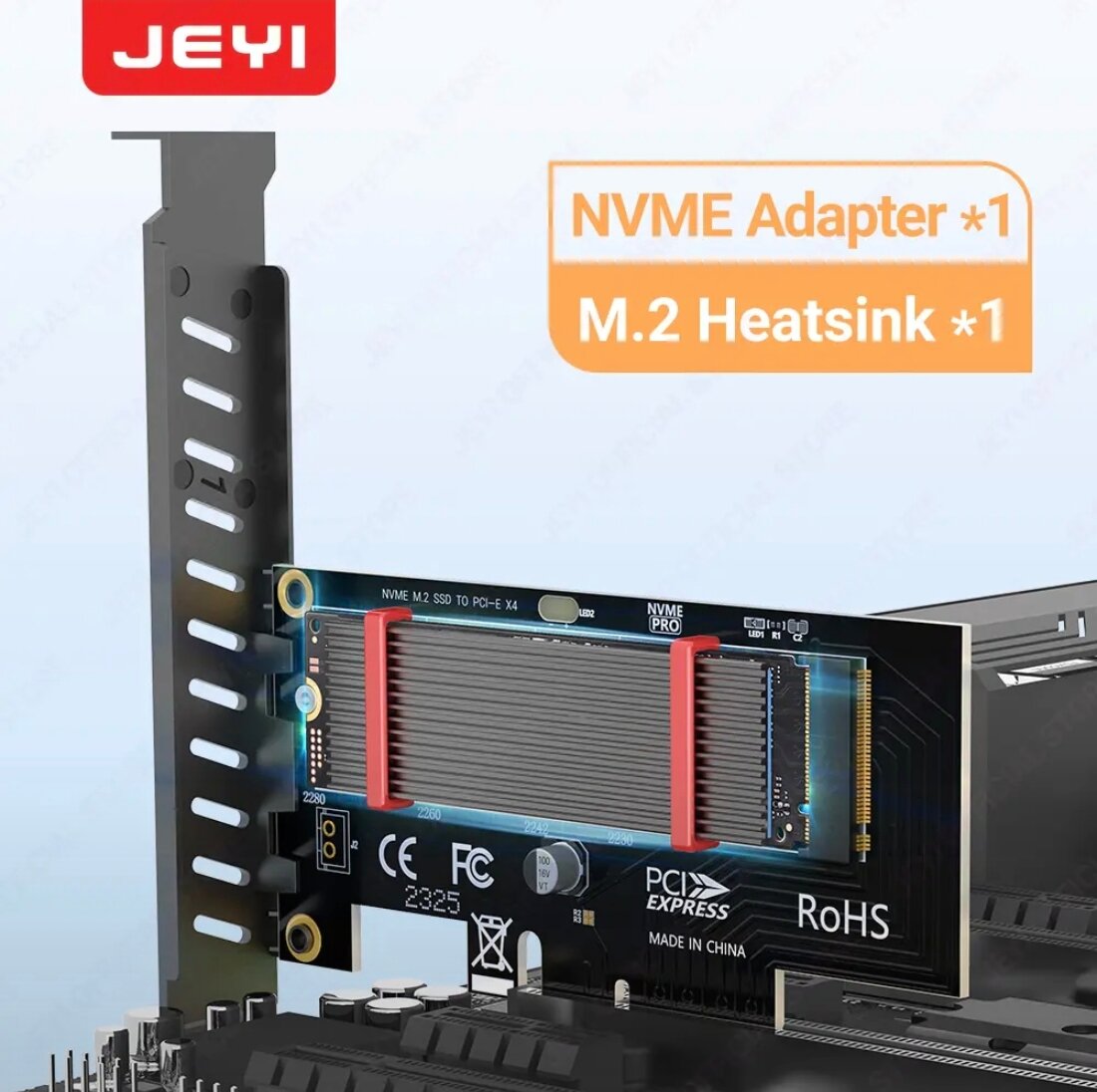 Карта адаптер JEYI M.2 NVME SSD PCIe 4.0 — фото 1
