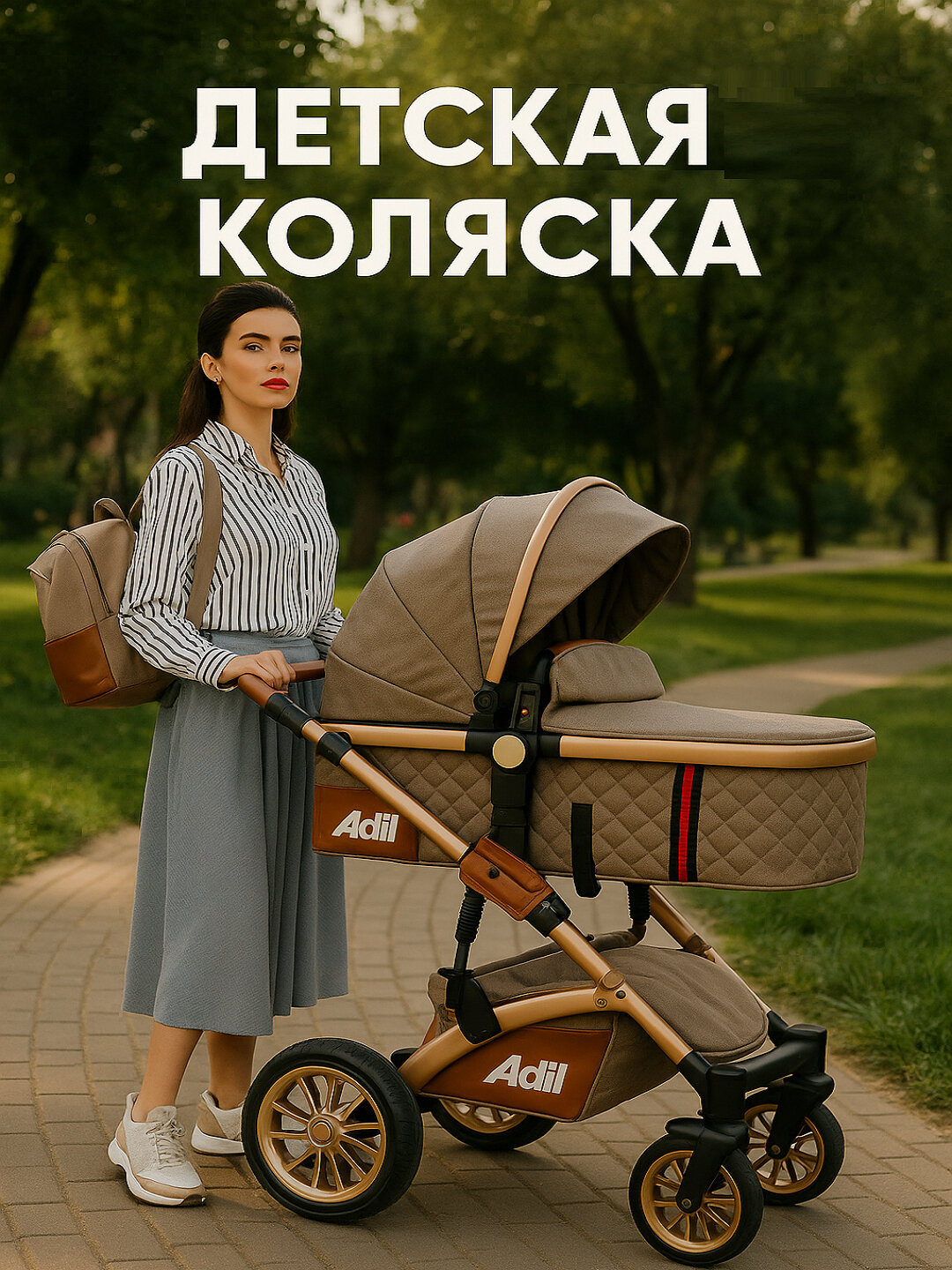 Коляска-трансформер, всесезонная, для одного ребенка, с люлькой