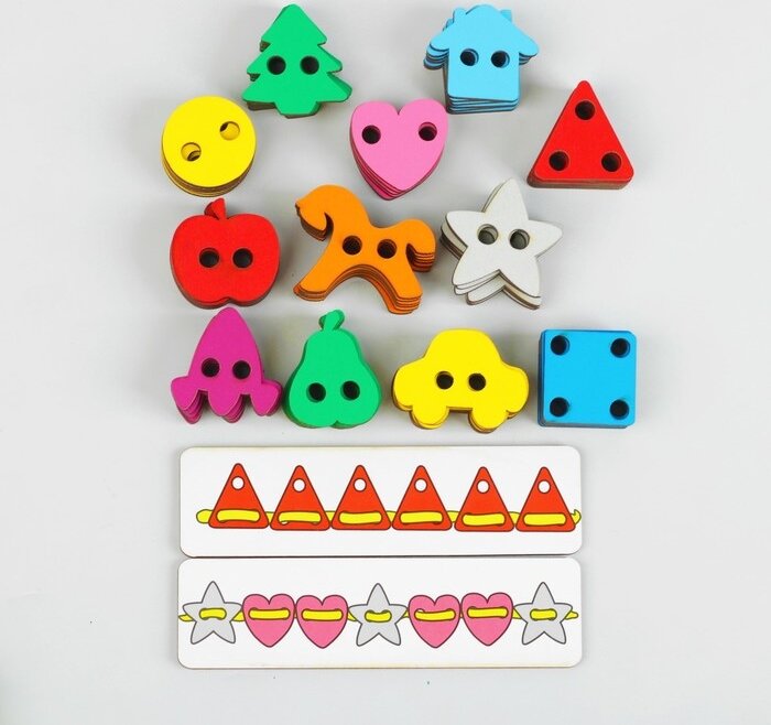 Шнуровальный набор Smile Decor, развивающая игрушка, 72 детали — фото 1