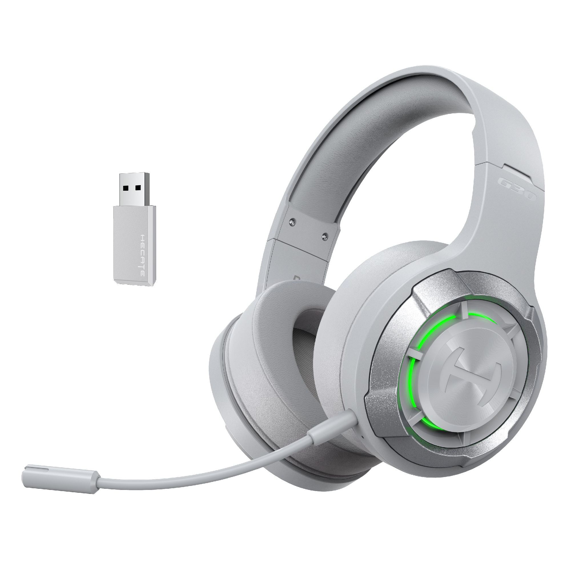 Игровые беспроводные наушники EDIFIER HECATE G30S с микрофоном, RGB подсветка, серые